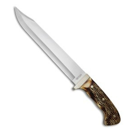 The Uncle Henry Large Bowie features a large profile and a full tang design for managing any difficult cutting chore. It’s tough stainless steel blade comes with a satin finish, hollow grinds, and a plain cutting edge. The Uncle Henry Large Bowie includes a nylon sheath for comfortable belt carry. www.moralepatches.com.au