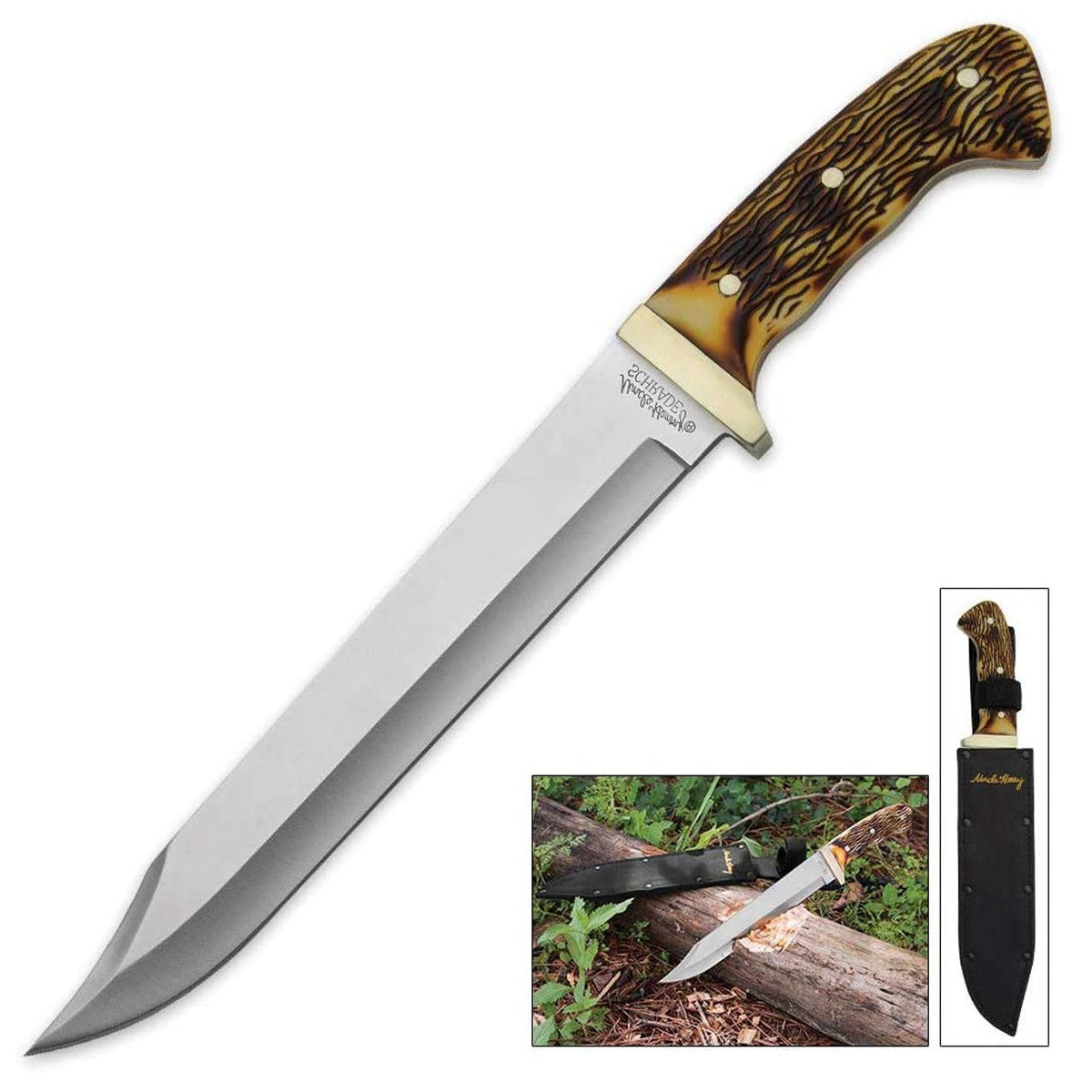 The Uncle Henry Large Bowie features a large profile and a full tang design for managing any difficult cutting chore. It’s tough stainless steel blade comes with a satin finish, hollow grinds, and a plain cutting edge. The Uncle Henry Large Bowie includes a nylon sheath for comfortable belt carry. www.moralepatches.com.au