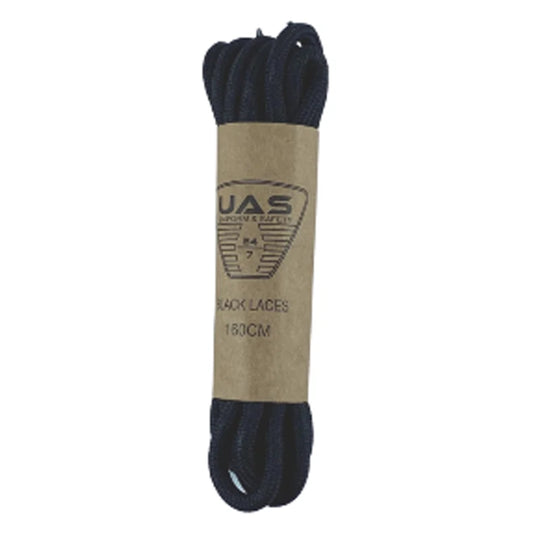 UAS Tactical Shoe Laces Black 160cm offer an ideal solution for military, tactical, and law enforcement professionals. These boot laces serve as excellent replacements for any tactical boots and are crafted from durable polyamide, with the black version made of sturdy nylon for long-lasting performance. www.moralepatches.com.au