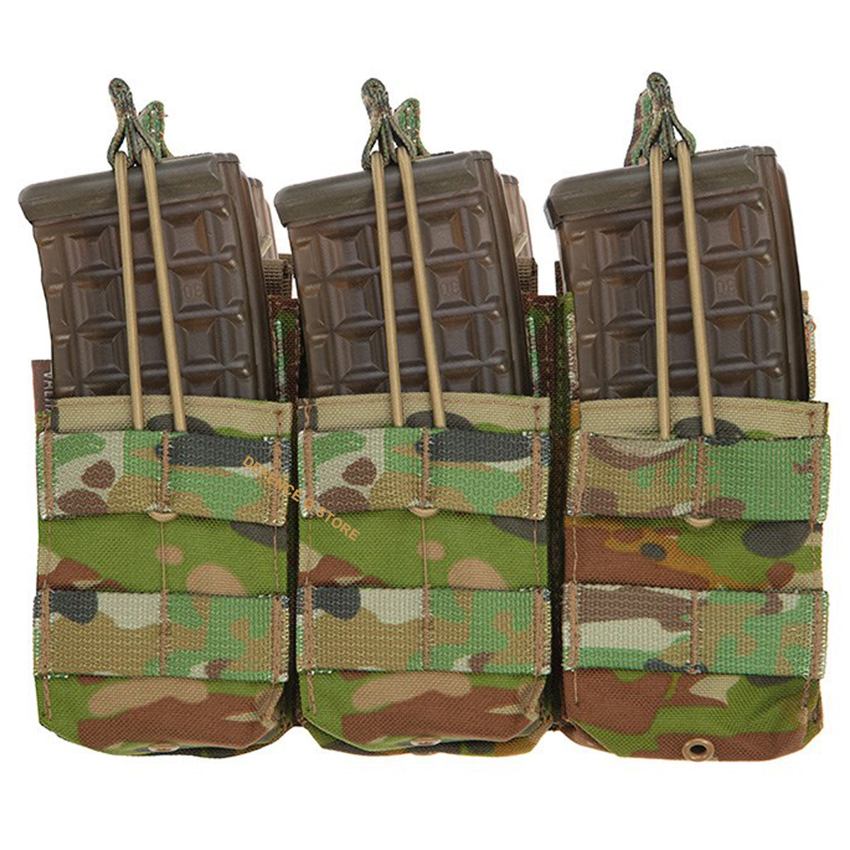 The Valhalla Triple Stacker Mag Pouch is effective and easy system to carry your magazines. It does this by utilizing an open-top design with elastic bungee cords with easy pull tabs to hold the mags in place. www.moralepatches.com.au