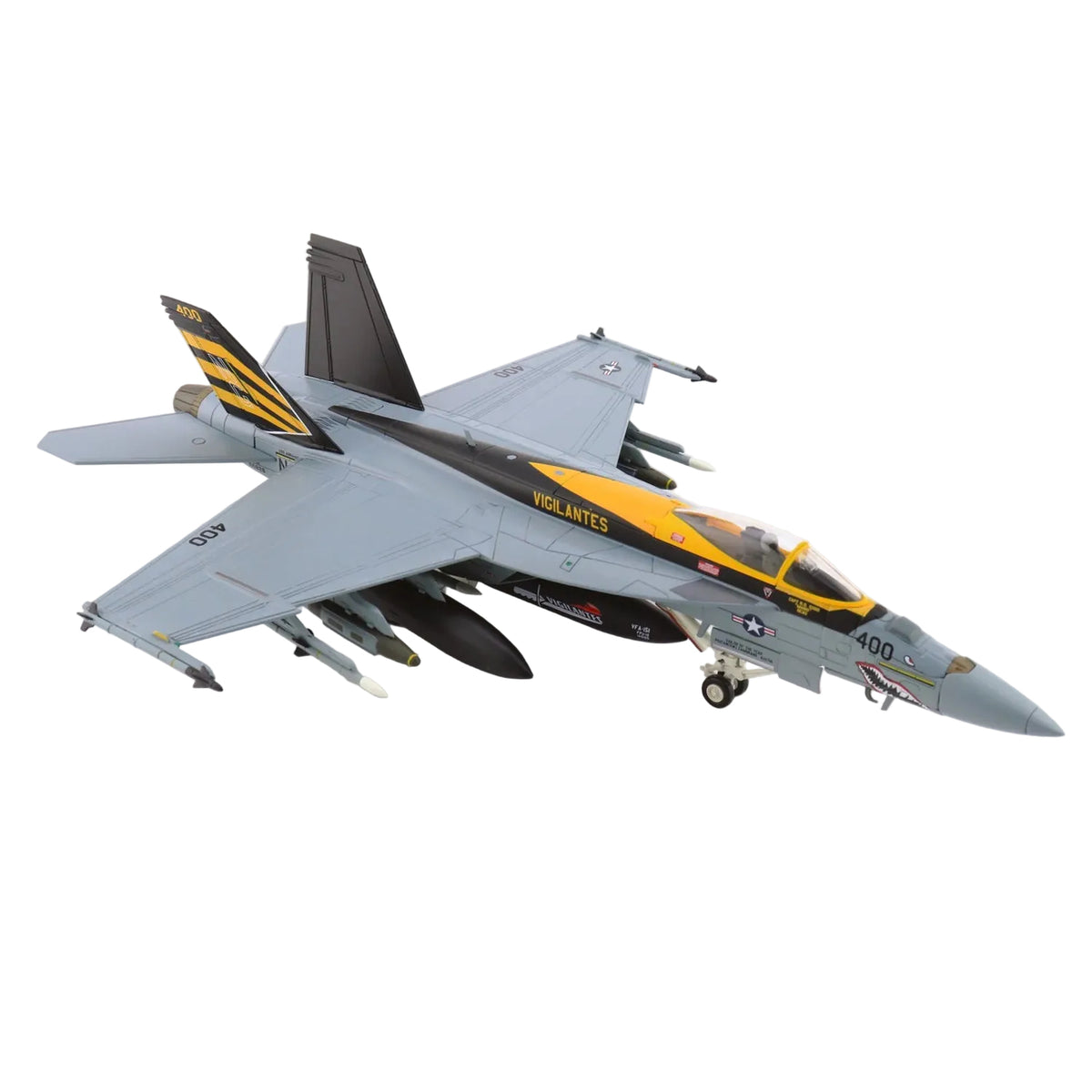 This HA5144 is a 1/72 scale diecast model of the Boeing F/A-18E Super Hornet. It accurately replicates aircraft number 166828 flown by the VFA-151 ‘Vigilantes’ aboard the USS Abraham Lincoln in 2021 www.moralepatches.com.au