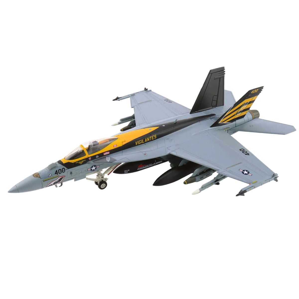 This HA5144 is a 1/72 scale diecast model of the Boeing F/A-18E Super Hornet. It accurately replicates aircraft number 166828 flown by the VFA-151 ‘Vigilantes’ aboard the USS Abraham Lincoln in 2021 www.moralepatches.com.au