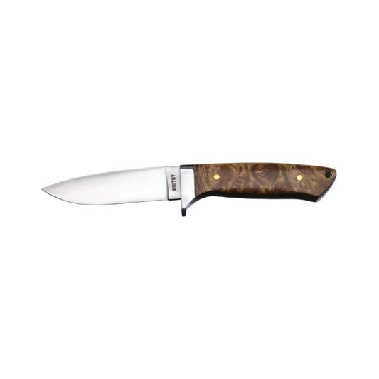 Crafted with a walnut handle and a stainless steel blade, this knife features an 8.9cm (3.5") cutting edge and measures 20.5cm (8.2") in total length. Weighing just 120g, it offers a perfect balance of durability and ease of use. Comes complete with a leather sheath for safe and convenient carrying. www.moralepatches.com.au