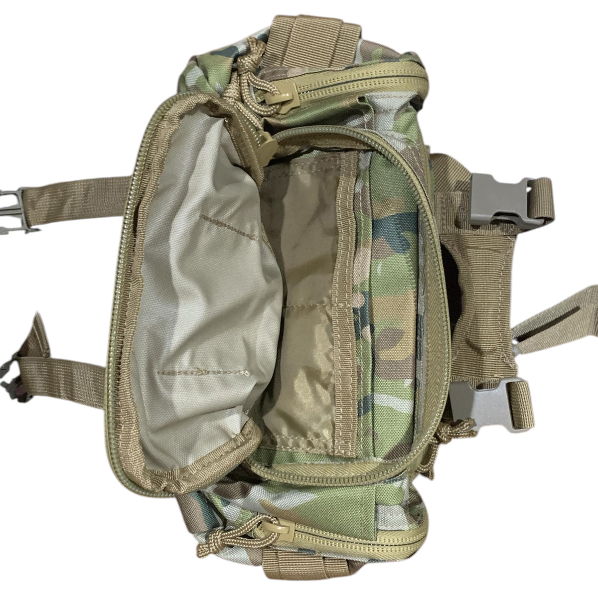 Elevate your outdoor adventures with the AMCU Waist Bag With MOLLE Adaptability! This versatile bum bag features convenient side and front pockets, as well as MOLLE fittings and x2 straps for ultimate functionality. The top compression strap/handle and waist belt ensure a secure fit, while the main compartment with mesh divider allows for easy organization. Crafted with heavy duty fabric, this bag can handle even the toughest terrain.  www.moralepatches.com.au