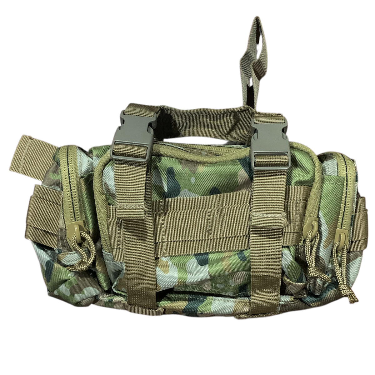 Elevate your outdoor adventures with the AMCU Waist Bag With MOLLE Adaptability! This versatile bum bag features convenient side and front pockets, as well as MOLLE fittings and x2 straps for ultimate functionality. The top compression strap/handle and waist belt ensure a secure fit, while the main compartment with mesh divider allows for easy organization. Crafted with heavy duty fabric, this bag can handle even the toughest terrain.  www.moralepatches.com.au