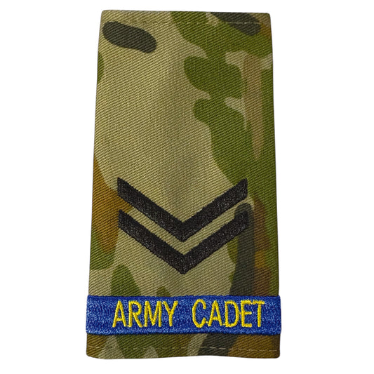 Experience the pride and honour of being a Corporal in the Australian Army Cadets with our Auscam Rank Slide! Perfect for displaying your rank and representing your dedication to serving your country. Get yours now and feel the power and prestige of wearing an official AAC Rank Slide. www.moralepatches.com.au