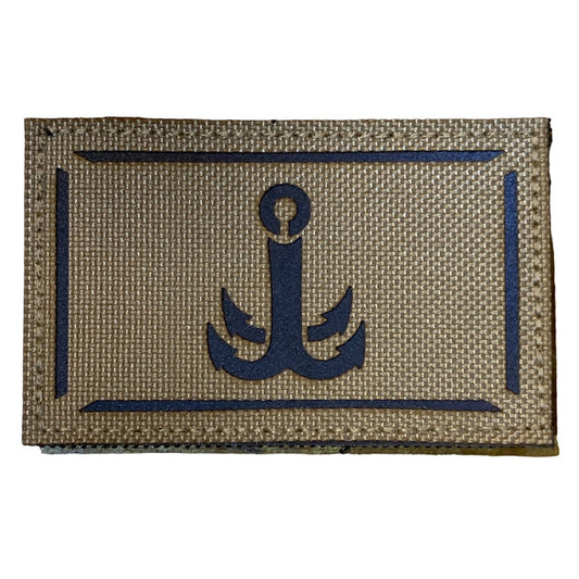 Anchor Laser Cut Tan Patch Hook & Loop.   Size: 8x5cm  HOOK AND LOOP BACKED PATCH(BOTH PROVIDED) www.moralepatches.com.au