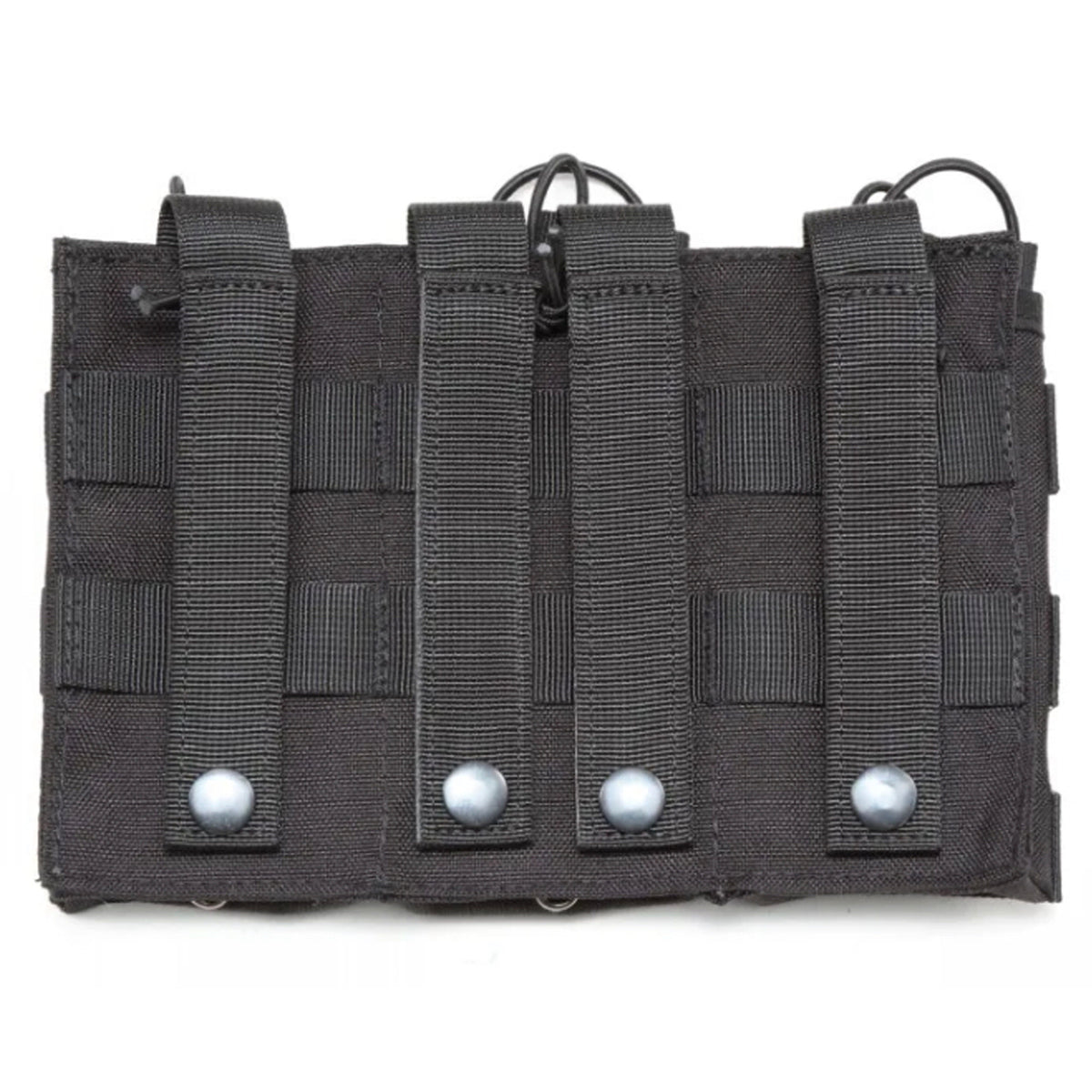 Experience the convenience of the Airsoft Combat Triple Mag Pouch! With a simple open-top design and elastic bungee cord fasteners featuring easy pull tabs, it's hassle-free to carry your magazines. www.moralepatches.com.au