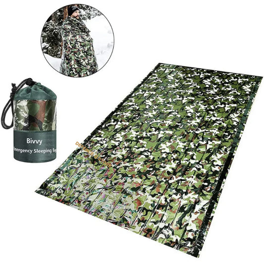 The Bivvy Emergency Sleeping Bag is a must-have for any outdoor adventure. It offers reliable protection from wet weather, keeping you warm and dry no matter the conditions. Plus, its functional design allows it to double as a temporary shelter for added safety and security. Add it to your emergency kit for a versatile and essential piece of gear. Measures 200x120cm. www.moralepatches.com.au