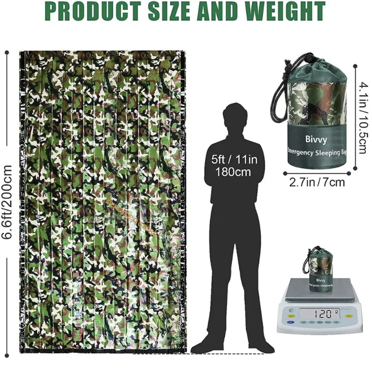 The Bivvy Emergency Sleeping Bag is a must-have for any outdoor adventure. It offers reliable protection from wet weather, keeping you warm and dry no matter the conditions. Plus, its functional design allows it to double as a temporary shelter for added safety and security. Add it to your emergency kit for a versatile and essential piece of gear. Measures 200x120cm. www.moralepatches.com.au