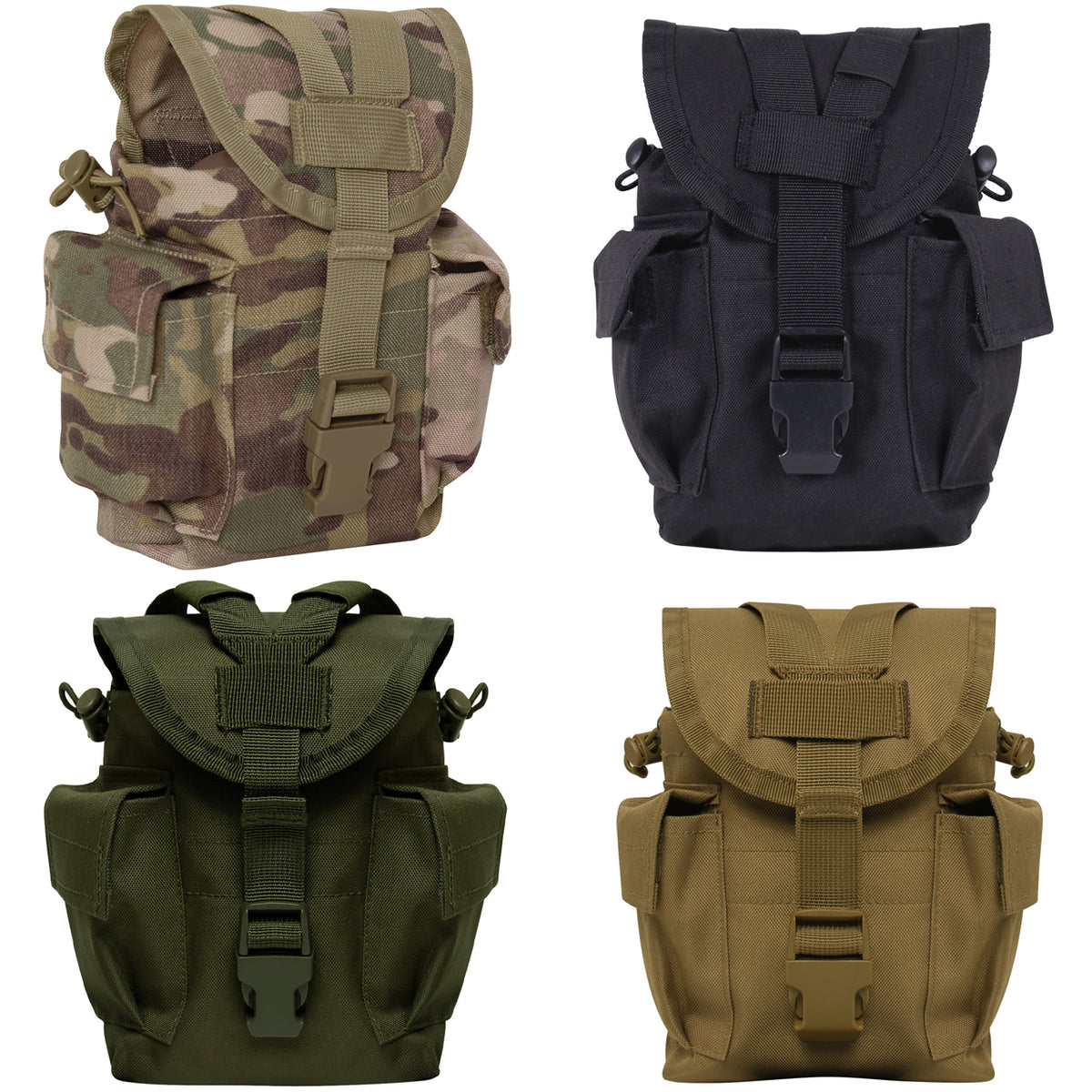 Designed For Storing A 1LT Canteen Canteen Nozzle Fits Perfectly Between The Webbing Of The Y-Strap To Secure Your Canteen While On-The-Go Quick-Release Buckle For Easy-Access Elastic Loop Located On The Y-Strap Secures Excess Webbing www.moralepatches.com.au