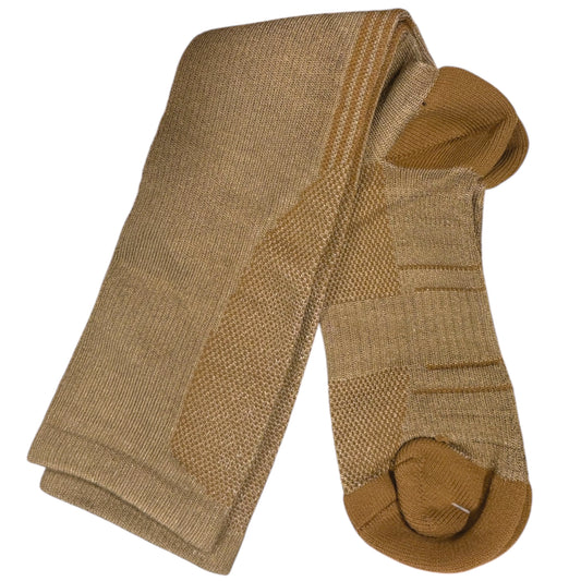 Experience ultimate comfort with Compression Socks in Coyote Bamboo &amp; Nylon—the smart choice for those who demand both performance and sustainability. www.moralepatches.com.au