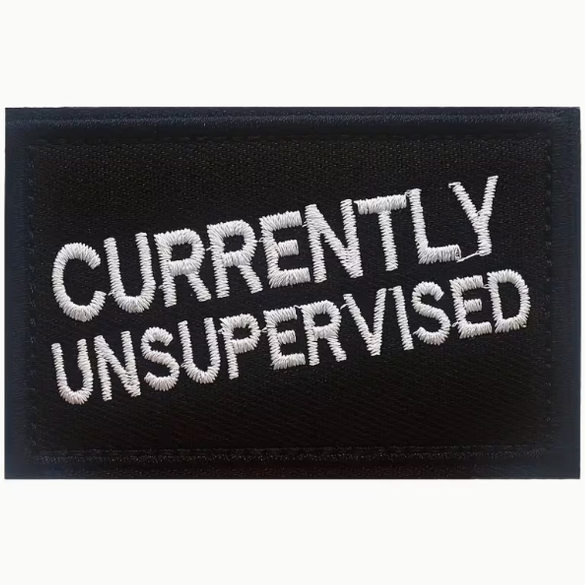 Dominate your gear with this striking Currently Unsupervised Morale Patch Hook &amp; Loop, engineered for serious operators. Measuring 8x5cm, it features dual-sided hook and loop backing—both included—so you can attach it securely to tactical vests, bags, or uniforms and reposition as needed. Built tough for the field, this patch delivers attitude and functionality in one compact package. www.moralepatches.com.au