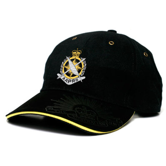 This Australian Army Public Relations Service (AAPRS) cap is both stylish and practical with its cool looks.  This quality heavy brushed cotton cap has the AAPRS crest embroidered on the front, and also proudly displays the Rising Sun Badge embossed on the peak and engraved on the strap buckle. www.moralepatches.com.au