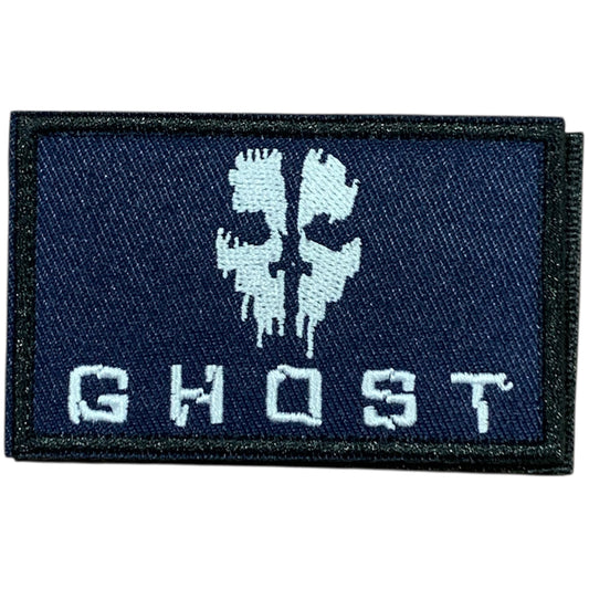 Unleash your creativity with the Ghost Embroidery Patch Hook &amp; Loop Blue! Measuring 8x5cm and featuring a beautifully embroidered design and secure hook &amp; loop backing, this patch is a must-have for any collector. www.moralepatches.com.au