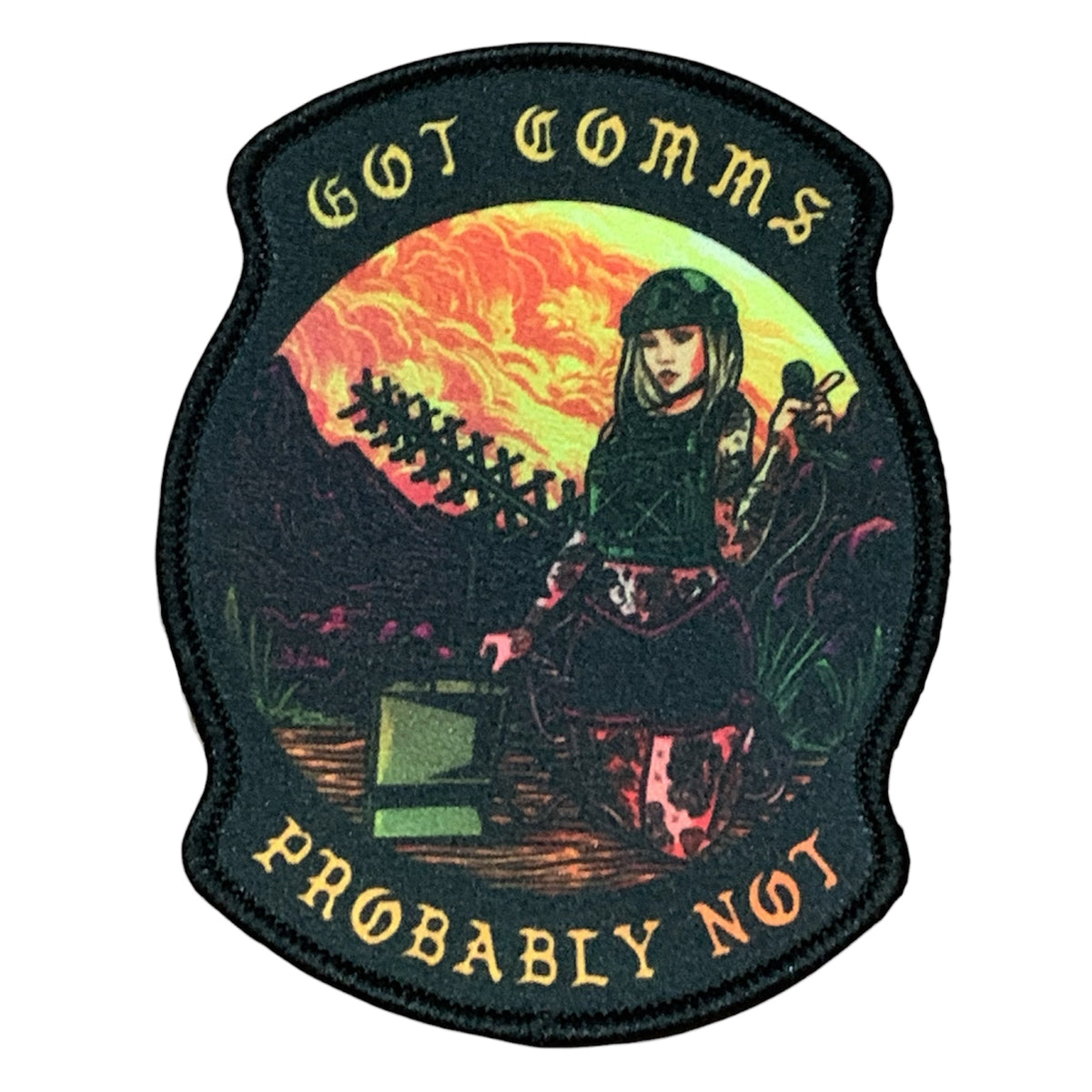 Take your fashion to the next level with this unique and bold embroidered patch! Add a touch of personality to any outfit, from jackets and shirts to pants, jeans, and hats. Measuring at 8.6x7cm, it's the perfect size for making a statement. www.moralepatches.com.au