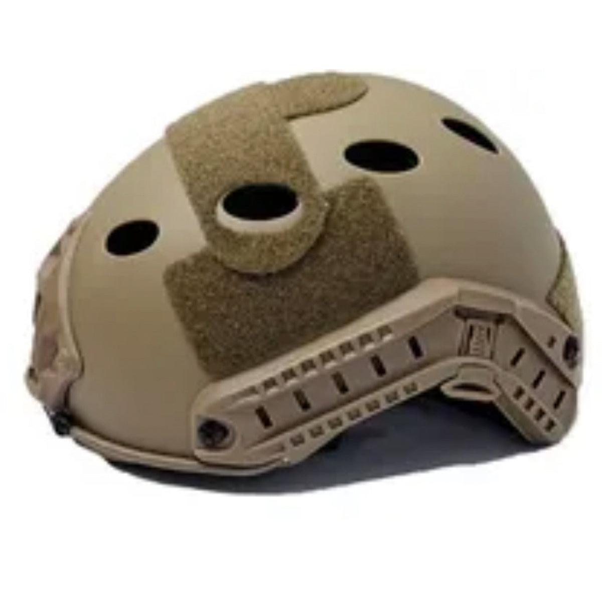 Crafted with durable plastic and foam padding, this injection-molded Fast Helmet is ready for any mission! Attach signs and lights easily with its Velcro fasteners, and the NVG equipment compatible design is ready for any environment. www.moralepatches.com.au