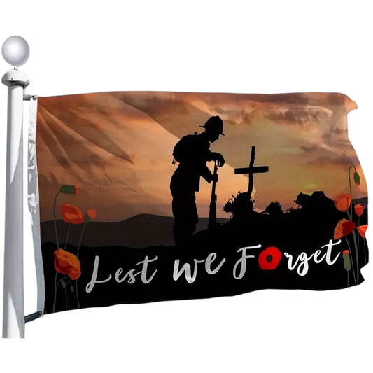The WWI We Will Remember Them Fabric Flag is a breathtaking tribute to honor and remembrance that will evoke strong emotions. It is more than just a work of art, it is a meaningful symbol of gratitude and reflection. Proudly display it in your home, workplace, or at an event, and let it serve as a constant reminder of the sacrifices of our brave service members. www.moralepatches.com.au