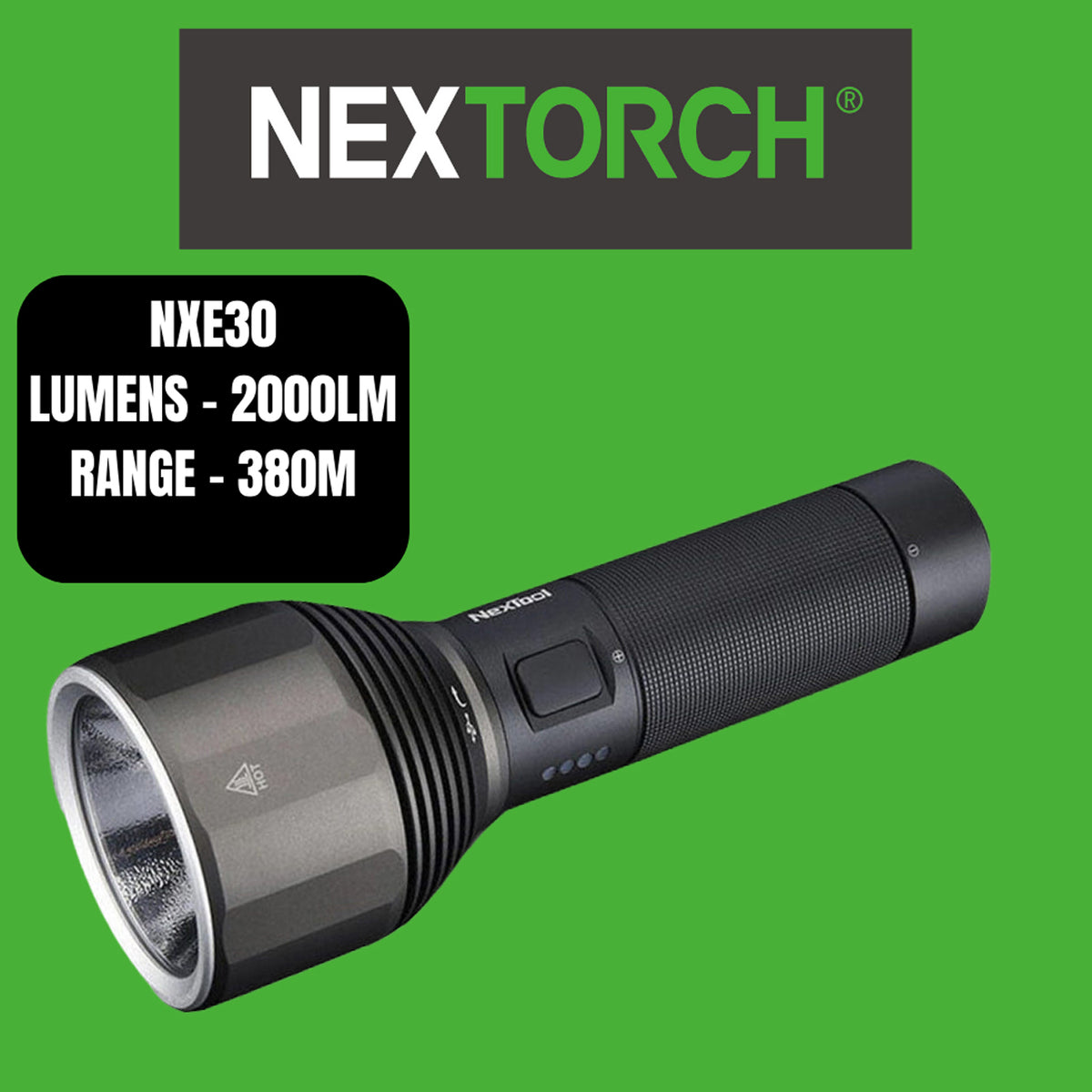 E-Series Rechargeable Torch Long Range High Beam, 6 Modes MAX Lumen: 2000lm MAX Distance: 380m Runtime: HIGH 3h / LOW 140h Battery: 1 x 26650 Battery (Included) Light Source: White Light LED Size: 164 (L) x 59 (Head D) x 34mm (Body D) / Weight: 265g Impact Resistance: 1m / Water Resistance: IPX7 (1m Underwater) www.moralepatches.com.au