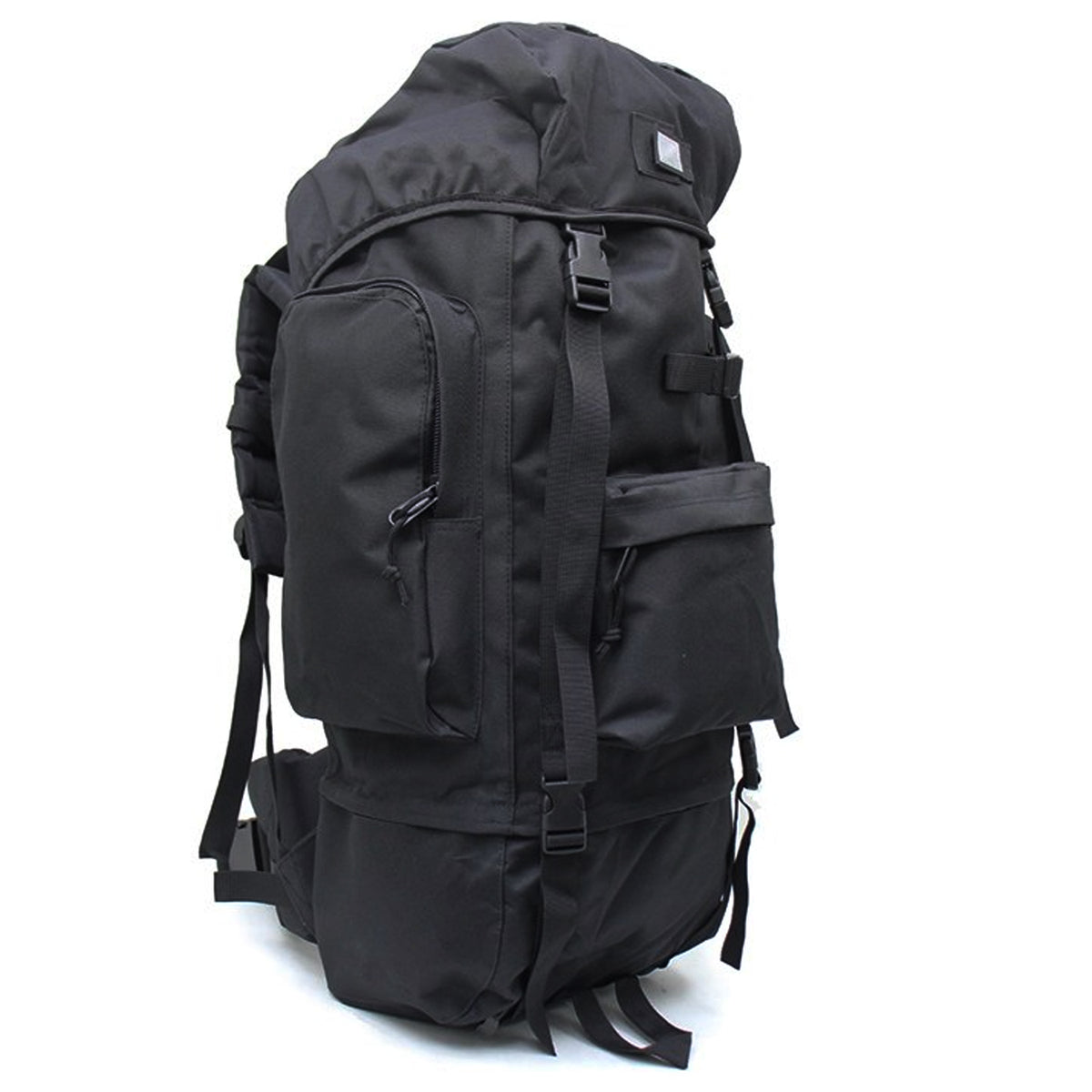 Large backpack with many pockets and lots of support, entails a built-in raincoat for the bag, waist support band with pockets and padding, completely adjustable bag with extra padding to protect back. Many pockets zip shut with buckle clips to secure everything. This bag will fit anything needed for your bushwalks, hunting, camping etc. military inspired multi-purpose backpack. www.moralepatches.com.au