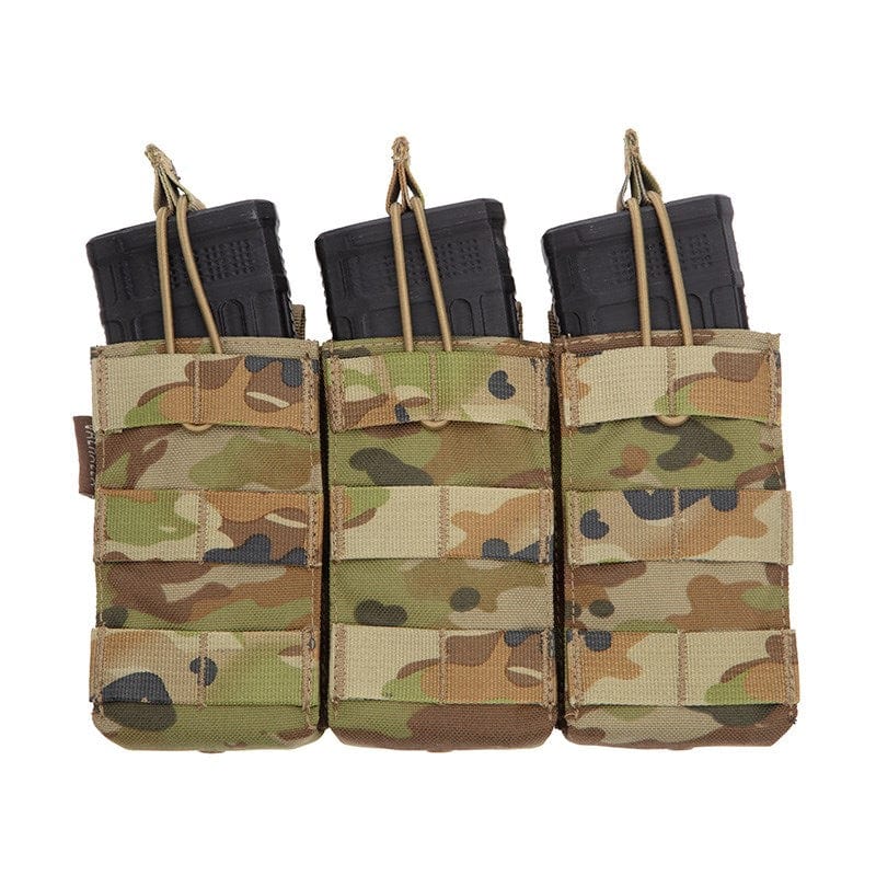 The Valhalla&nbsp;Triple Mag Pouch&nbsp;is an easy and effective way to carry your magazines. It does this by utilizing an open-top design with elastic bungee cords with easy pull tabs to hold the mags in place. www.moralepatches.com.au