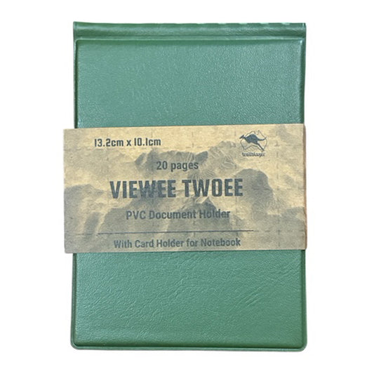 Perfect for military personnel at every rank, the Trailblazer Viewee Twoee delivers reliable field documentation in a compact 20-page format. Built to withstand demanding environments, it features a reinforced PVC cover and water-resistant plastic sleeves that protect your critical notes and information from the elements. www.moralepatches.com.au