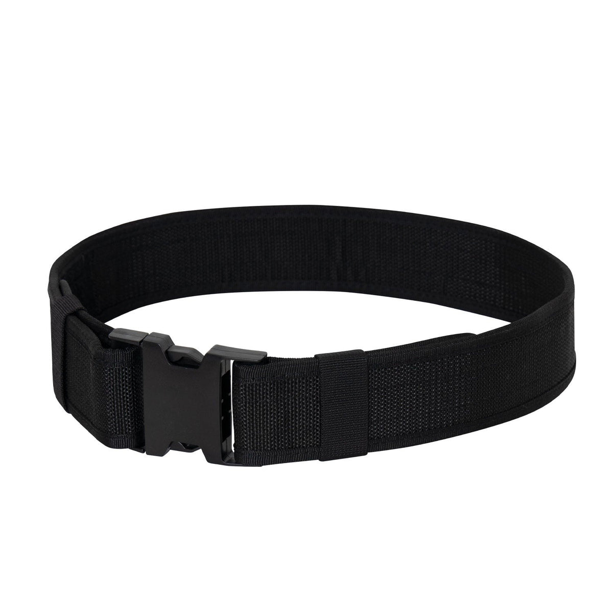 Rothco's Duty Belt is the perfect belt for police officers, security guards, or any public safety official.   Duty Belt Ideal For Police Officers, Security Guards, And Public Safety Officials Constructed From Poly Webbing For A Firm And Durable Platform To Hold Duty Gear Measures 2.25" Wide Quick Release Buckle For Attaching And Detaching The Belt Pouches For The Duty Belt Are Sold Separately