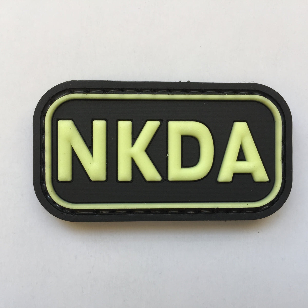 NKDA PVC Patch Glow in the Dark, Velcro backed Badge. Great for attaching to your field gear, jackets, shirts, pants, jeans, hats or even create your own patch board.  Size: 3.5x2.5cm