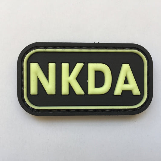 NKDA PVC Patch Glow in the Dark, Velcro backed Badge. Great for attaching to your field gear, jackets, shirts, pants, jeans, hats or even create your own patch board.  Size: 3.5x2.5cm