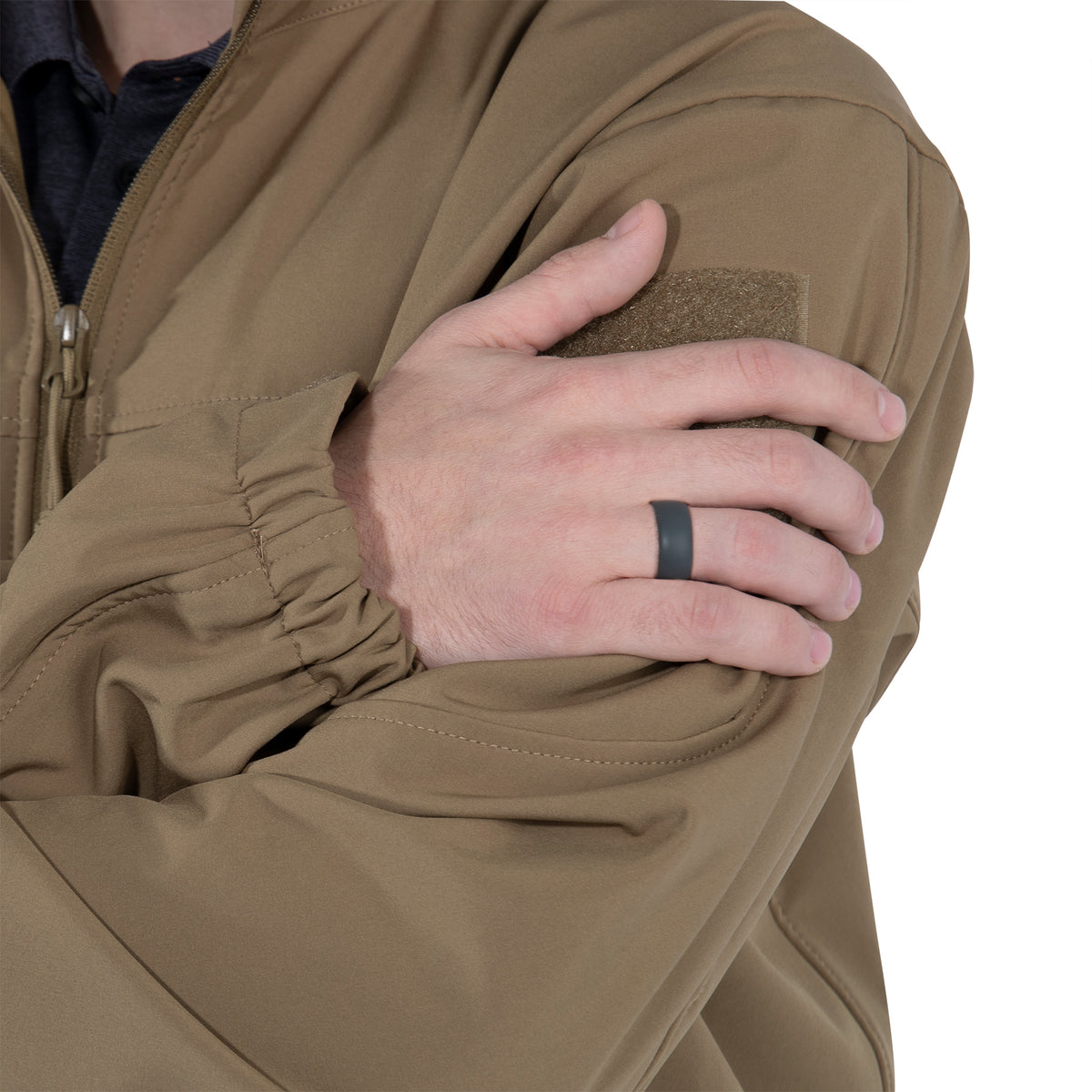 Silicone Ring is ideal for military and law enforcement professionals looking to prevent finger injuries caused by wearing a ring.  Sturdy Yet Soft Tactical Wedding Ring Is A Safe Alternative To A Traditional Metal Ring For Police And Military Service Members Silicone Wedding Ring Constructed From Medical Grade Silicone For Maximum Durability Wedding Band Features A Non-Conductive Material Sleek Silicone Band Helps To Maintain A Professional Appearance For half sizes please go up