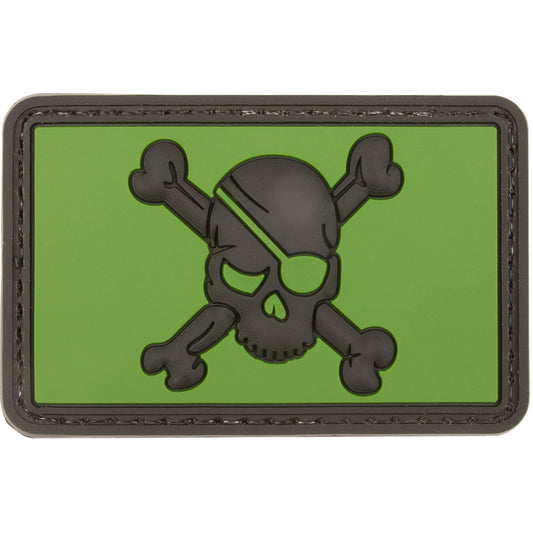 Pirate Skull Forest PVC Patch, Velcro backed Badge. Great for attaching to your field gear, jackets, shirts, pants, jeans, hats or even create your own patch board.  Size: 7.6x5cm