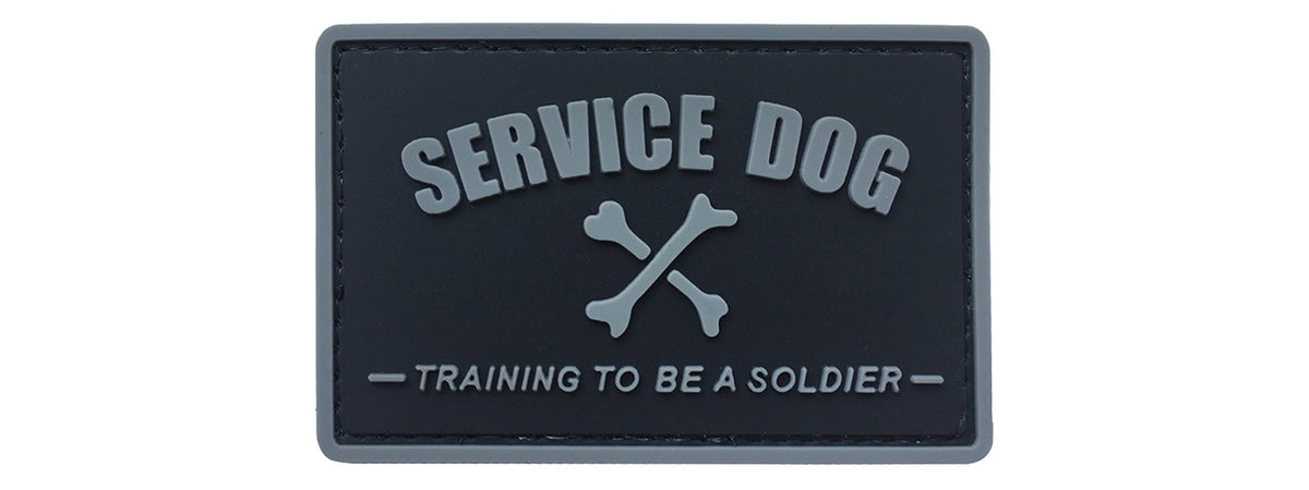 SERVICE DOG Training to be a Soldier PVC Patch, Velcro backed Badge. Great for attaching to your field gear, jackets, shirts, pants, jeans, hats or even create your own patch board.  Size: 7.5x5cm