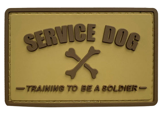 SERVICE DOG Training to be a Soldier PVC Patch, Velcro backed Badge. Great for attaching to your field gear, jackets, shirts, pants, jeans, hats or even create your own patch board.  Size: 7.5x5cm