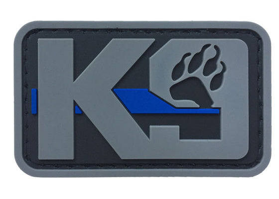 K9 Paw with Blue Line PVC Patch, Velcro backed Badge. Great for attaching to your field gear, jackets, shirts, pants, jeans, hats or even create your own patch board.  Size: 6x3.8cm