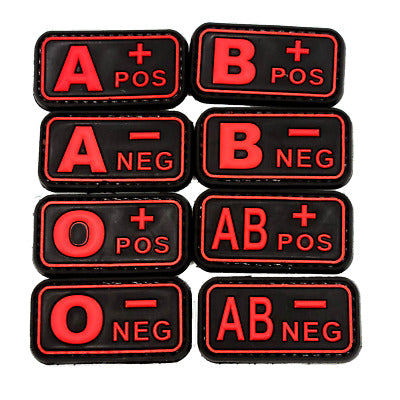 Blood Type PVC Patch Red