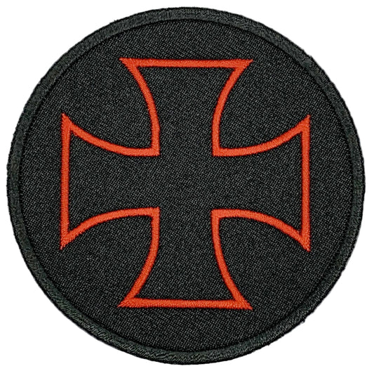Iron Cross Red and Black Iron On Patch. Great for attaching to your jackets, shirts, pants, jeans, hats.  Size: 7.62cm