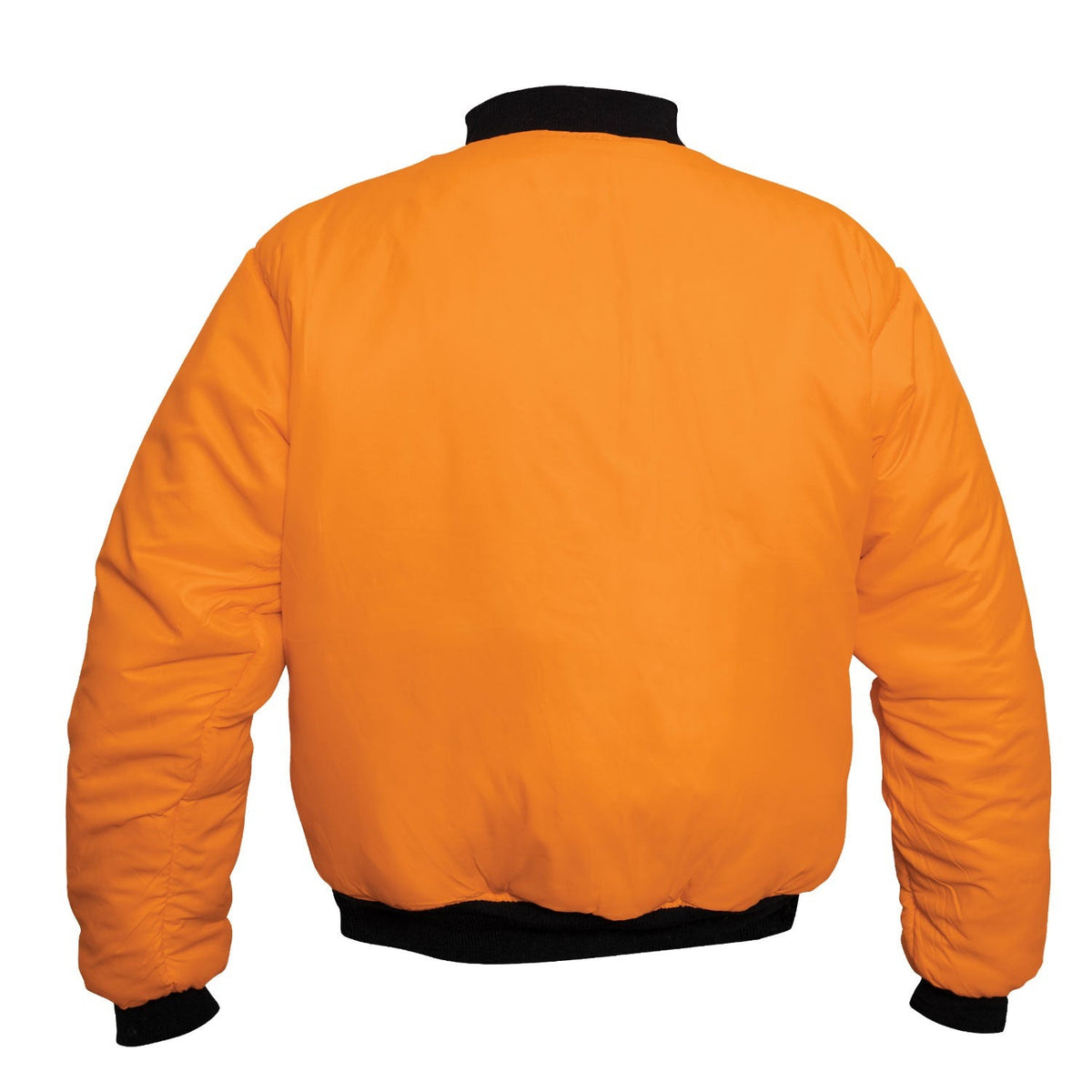 We took our classic MA-1 Flight Jacket and added an enhanced Nylon Outershell - offering maximum protection from the elements.   Fully Reversible Rescue Orange Nylon Lining Zippered Utility Pockets And Pen Pockets On The Left Arm For Easy Access Two Front Slash Pockets On The Outside And Inside The Jacket Zippered Front Closure With Classic MA-1 Pull Tab And Storm Flap Enhanced Nylon Material 100% Nylon Water Repellent Outer Shell MA-1 Flight Jacket With A Matte Finish SKU 2860