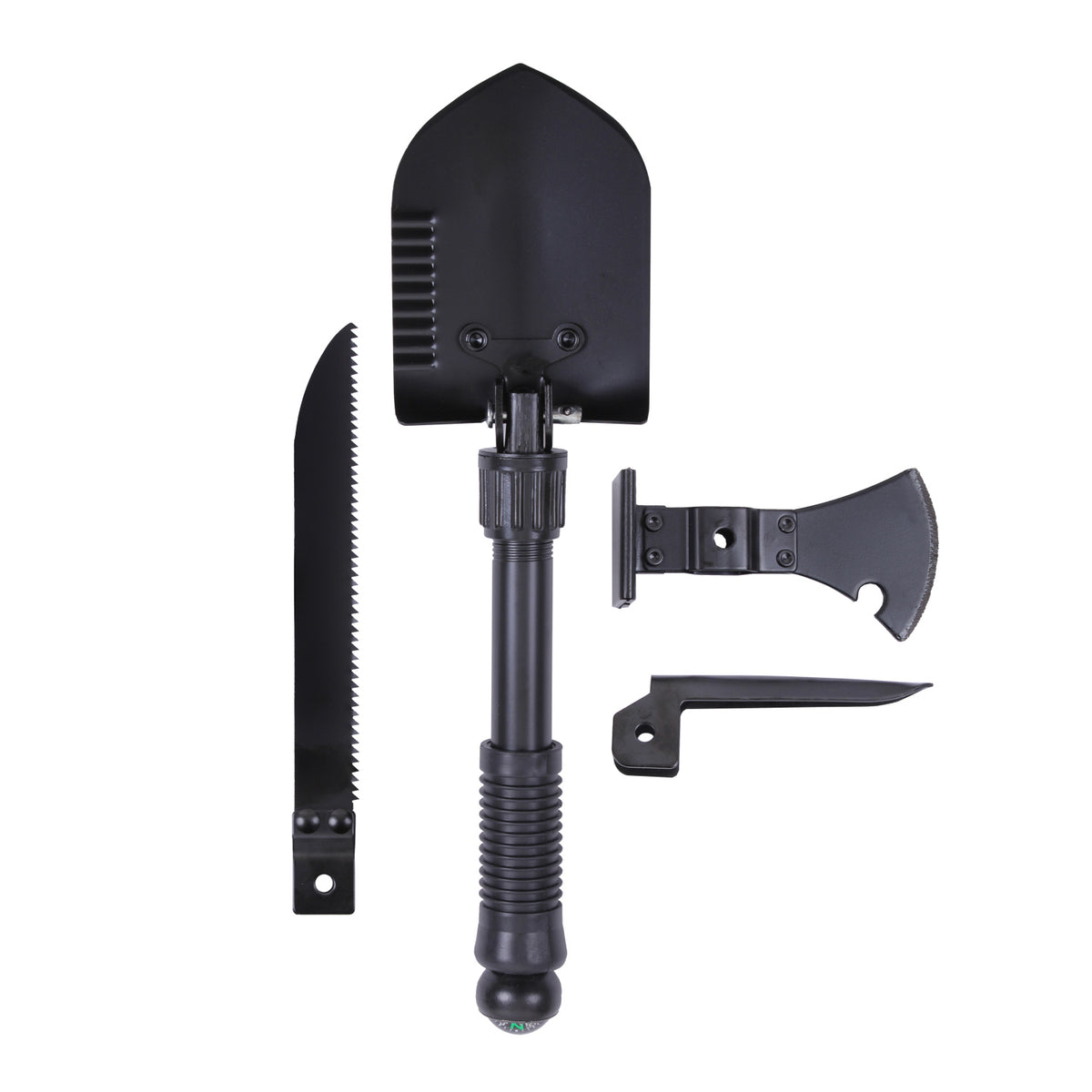 Rothco’s 5-In-1 Multi-Purpose Tool is the perfect outdoor item; featuring an interchangeable shovel, saw, pick axe, and axe head attachment for optimal versatility while you camp, hunt, or trek through the wilderness. 