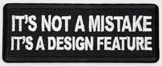 It's not a mistake, it's a design feature Iron On Patch. Great for attaching to your jackets, shirts, pants, jeans, hats.  Size: 10.4X4cm