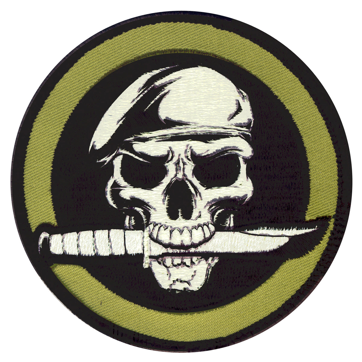 Military Skull & Knife Patch with hook backing pairs perfectly with any of our hook & loop accessories including our Special Ops Jacket and or Tactical Vests.  SIZE: 8.5CM www.moralepatches.com.au