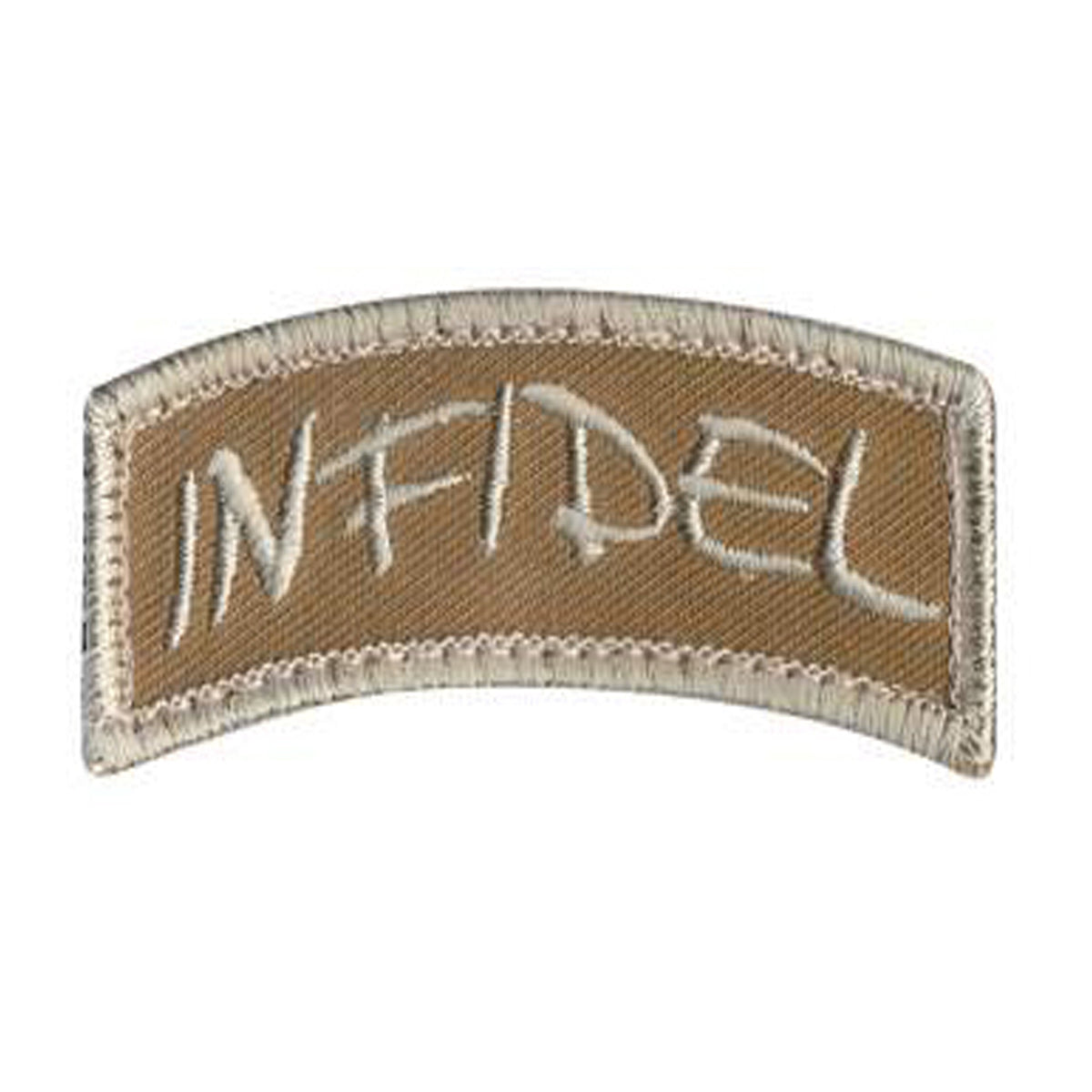 Infidel Morale Patch with hook backing pairs perfectly with any of our hook & loop accessories including our Special Ops Jacket and or Tactical Vests.  Infidel Morale Patch Measures 7.7X3.2CM Hook Backing www.moralepatches.com.au