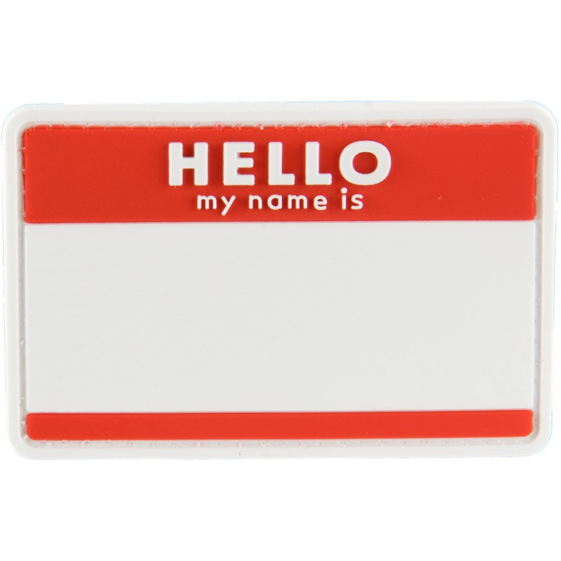 Hello My Name is PVC Patch, Velcro backed Badge. Great for attaching to your field gear, jackets, shirts, pants, jeans, hats or even create your own patch board.  Size: 8.5x5.5cm