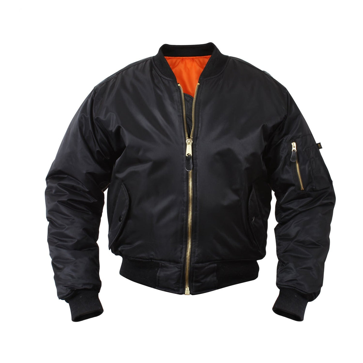 Rothco's MA-1 Flight Jacket features a fully reversible rescue orange polyester lining, and a 100% nylon water repellent outer shell to give a classic bomber jacket look.