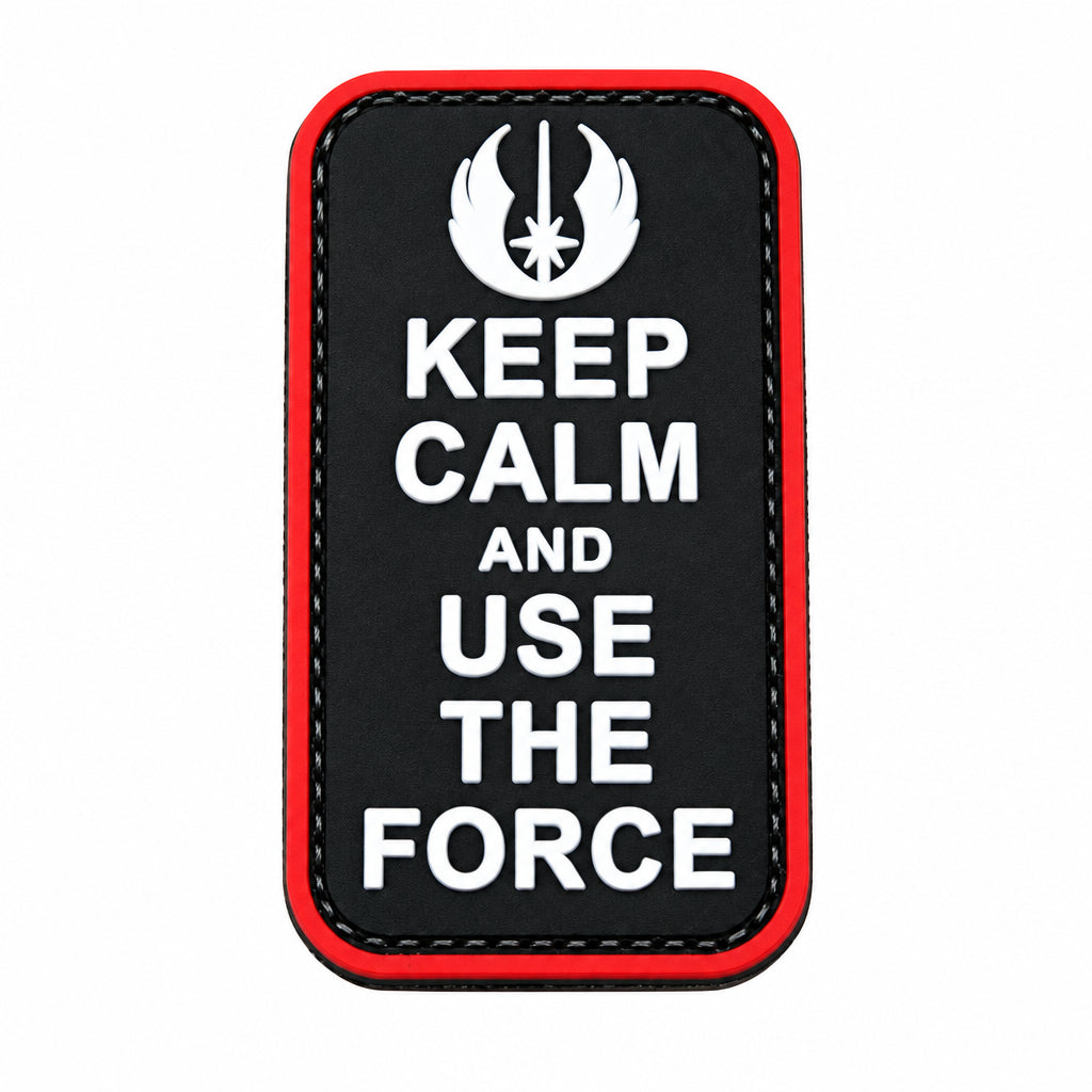 Keep Calm and Use the Force PVC Patch, Velcro backed Badge. Great for attaching to your field gear, jackets, shirts, pants, jeans, hats or even create your own patch board.  Size: 9x5cm www.moralepatches.com.au