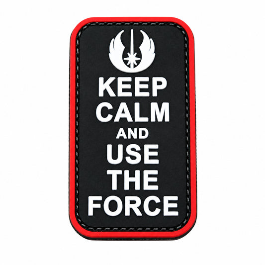 Keep Calm and Use the Force PVC Patch, Velcro backed Badge. Great for attaching to your field gear, jackets, shirts, pants, jeans, hats or even create your own patch board.  Size: 9x5cm www.moralepatches.com.au