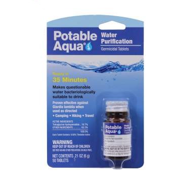 A must for ANY emergency situation. Great for campers and preppers and can easily fit inside your Bug Out Bag, the Potable Aqua Water Purification Tablets make questionable water bacteriologically safe.