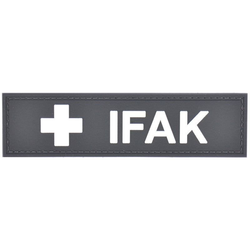 IFAK Individual First Aid Kit Big PVC Patch, Velcro backed Badge. Great for attaching to your field gear, jackets, shirts, pants, jeans, hats or even create your own patch board.  Size: 13.5x3.5cm