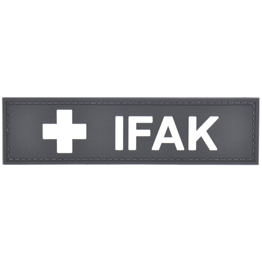 IFAK Individual First Aid Kit Big PVC Patch, Velcro backed Badge. Great for attaching to your field gear, jackets, shirts, pants, jeans, hats or even create your own patch board.  Size: 13.5x3.5cm