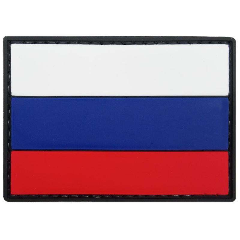Russian Flag PVC Patch Full Colour, Velcro backed Badge. Great for attaching to your field gear, jackets, shirts, pants, jeans, hats or even create your own patch board.  Size: 7x5cm