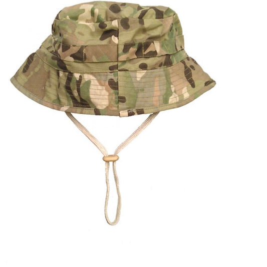 Made of breathable canvas fabric  Heavy duty drawstring with cord  Double layer brim  Improved style now has wider brim